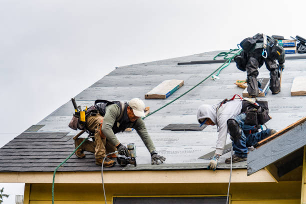 Professional Roof Replacement technician working in Hampton, NJ